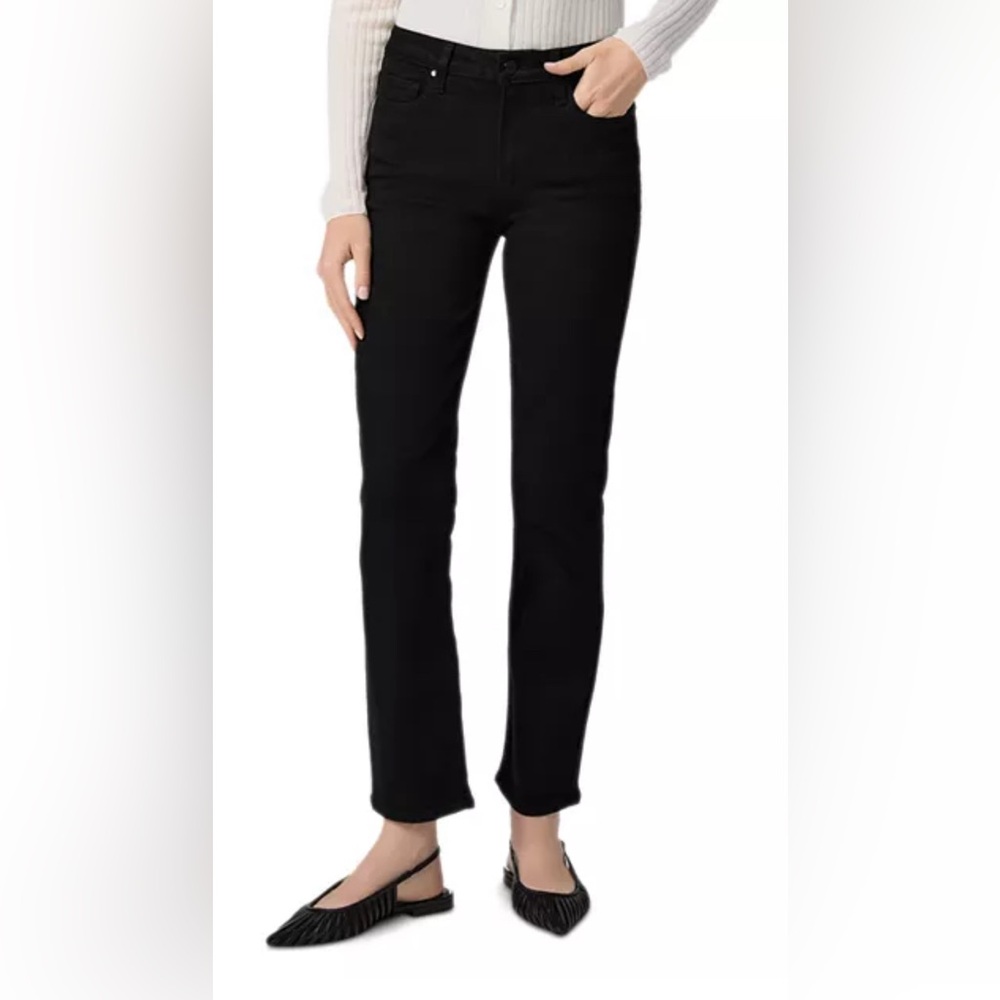 Paige Cindy Straight Jeans in Black Shadow